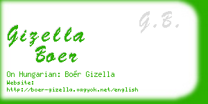 gizella boer business card